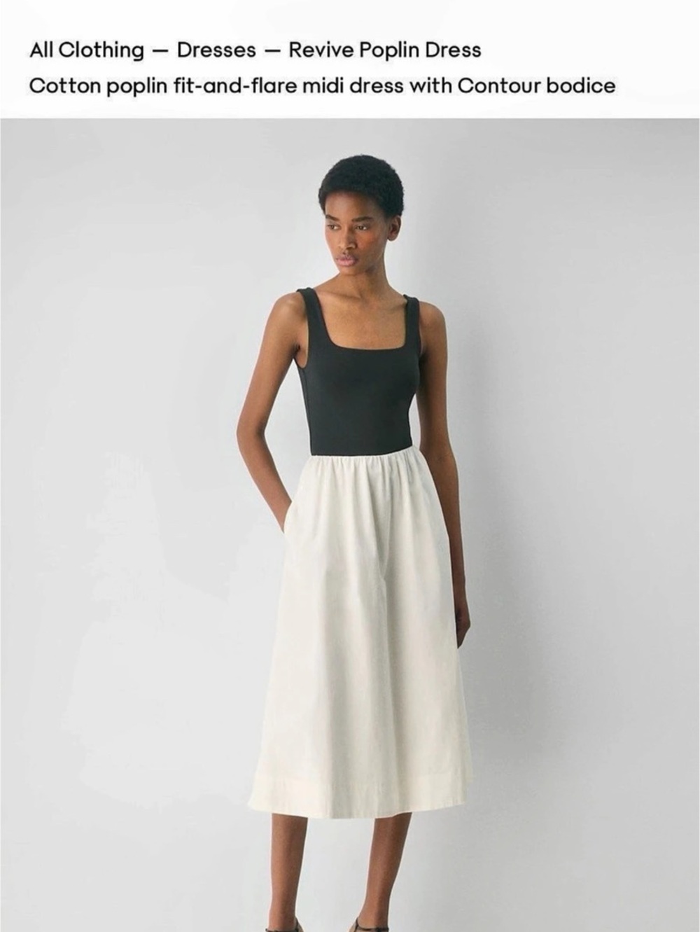 Aritzia Revive Poplin Dress Color Block Midi Dress Brand New W Tags